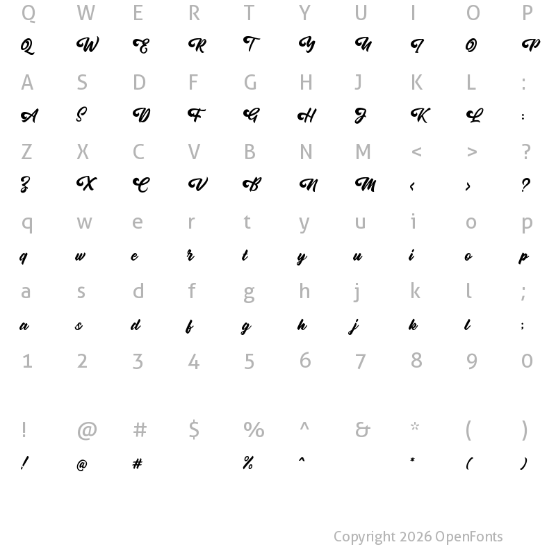 Character Map of Oatlander Regular