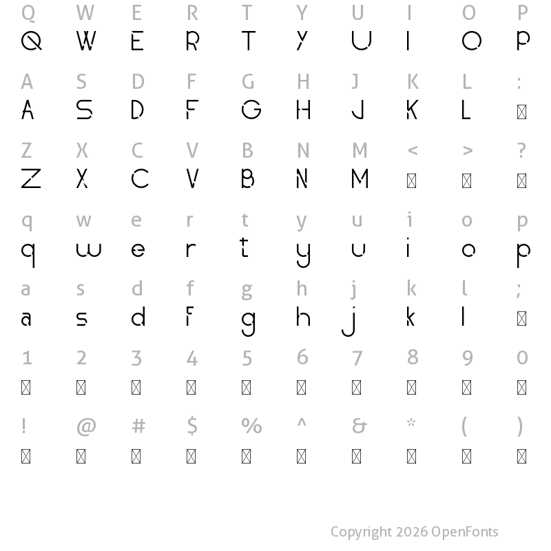 Character Map of Obedient Demo Regular
