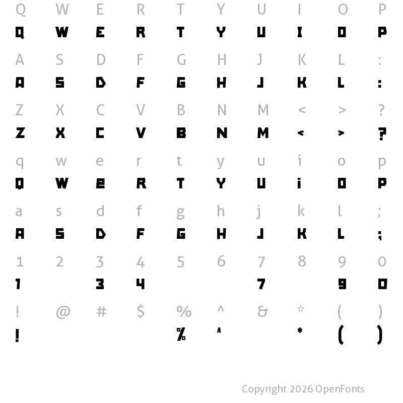 Character Map of Obit Regular