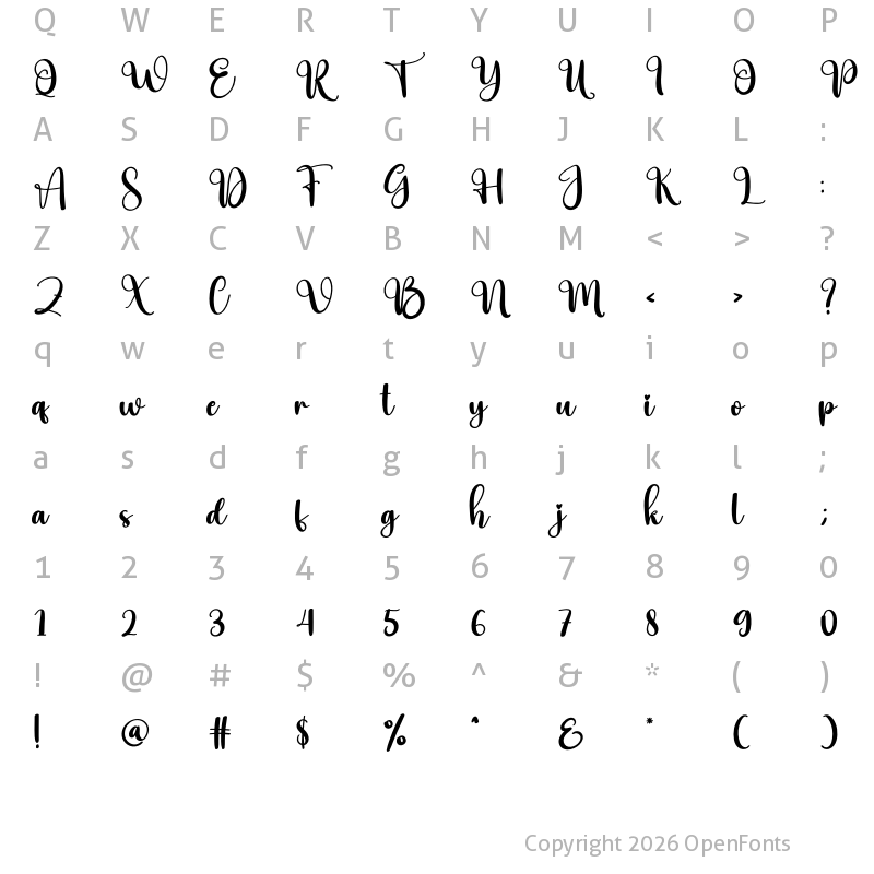Character Map of Ocean Regular