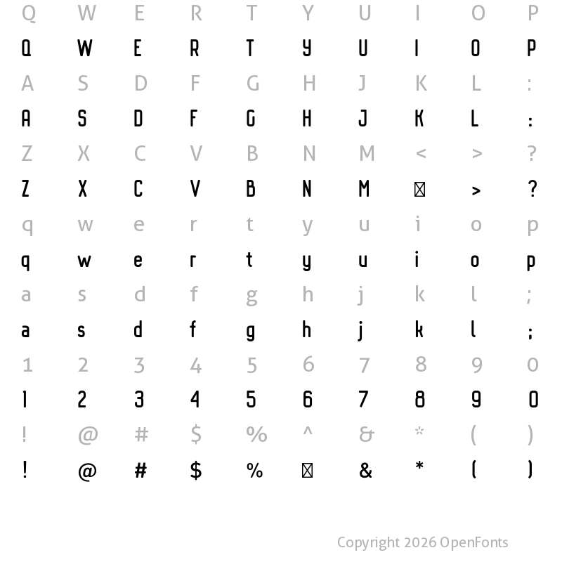Character Map of Octanis SansRounded