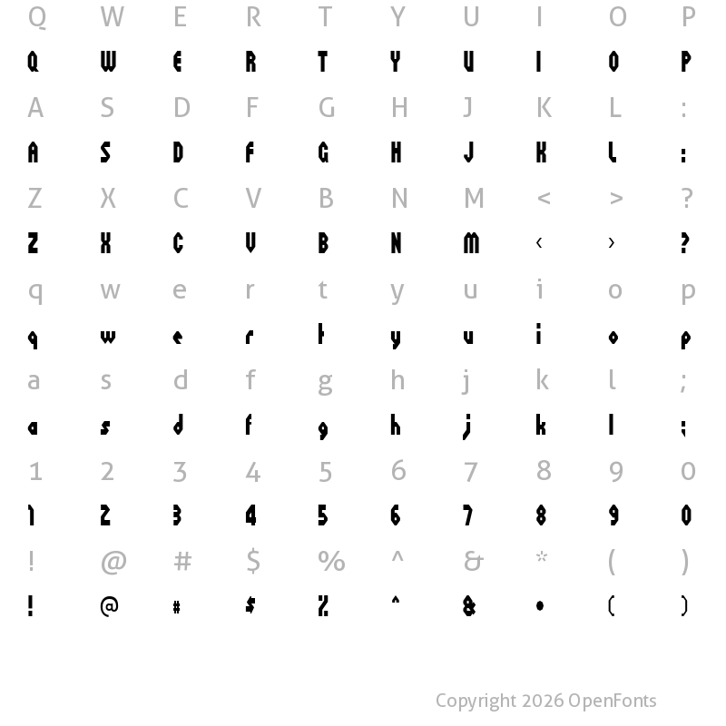 Character Map of Octoville Regular