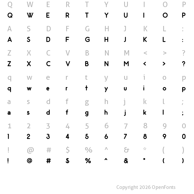 Character Map of Odin Rounded Bold