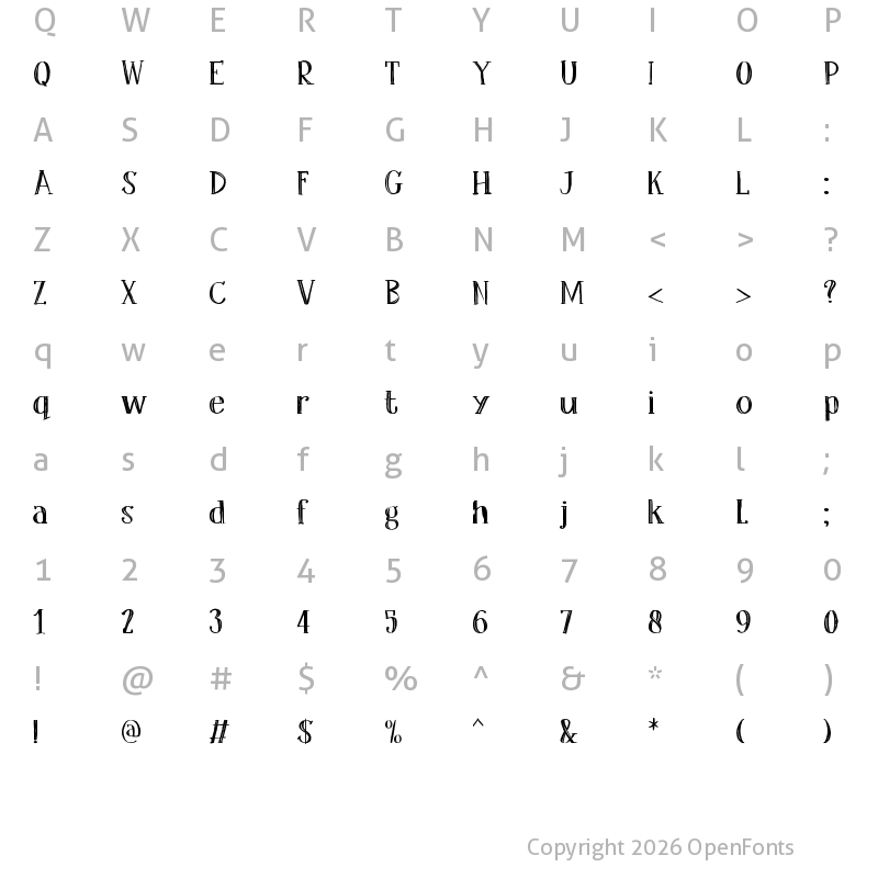 Character Map of Office Squeeze Regular