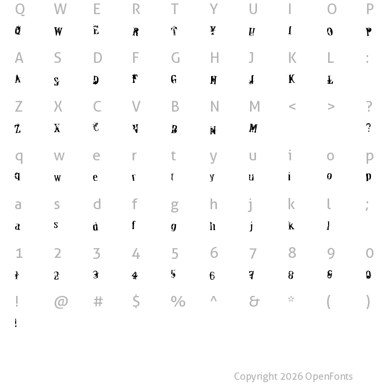 Character Map of OfFiCeR DoWn Medium