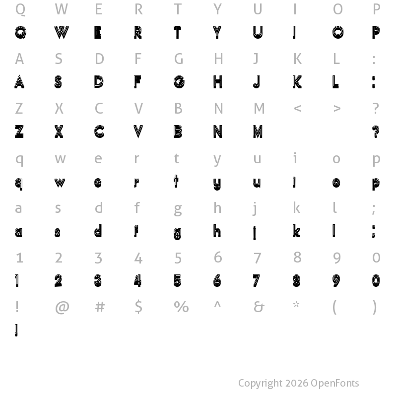 Character Map of Official Regular