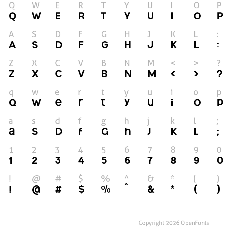 Character Map of Ogonek Unicase Regular