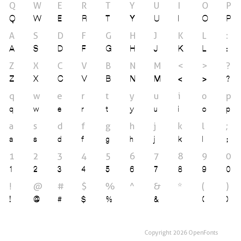 Character Map of Oilof Reuab Medium