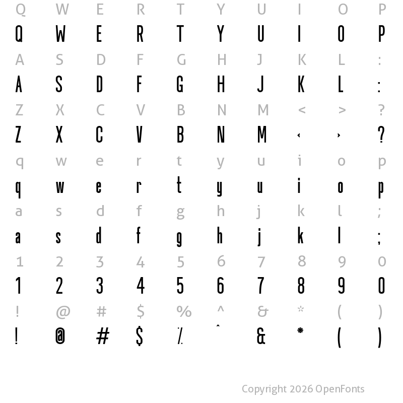 Character Map of Okana UltraBold
