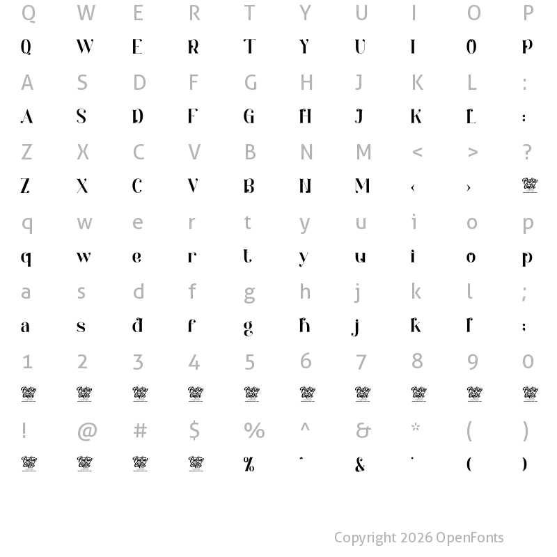 Character Map of Okeffe Regular