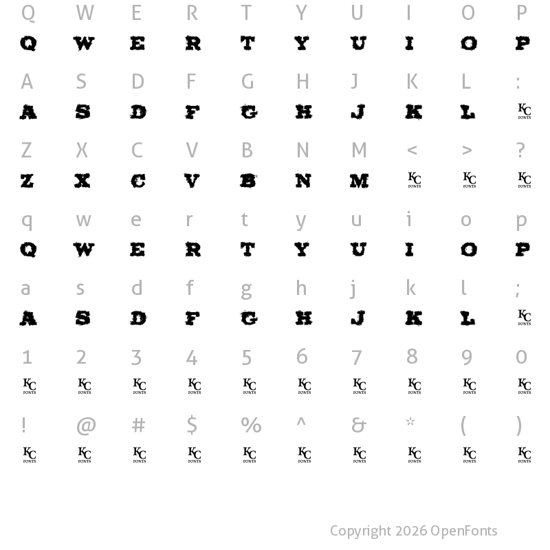 Character Map of Ol' Cowboy ExtraBold