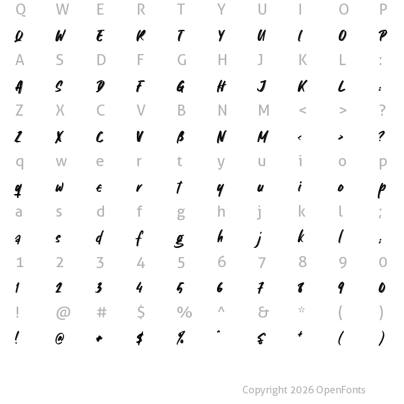 Character Map of Old Stringrays Regular
