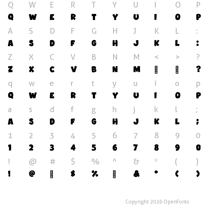 Character Map of Olive Days Regular