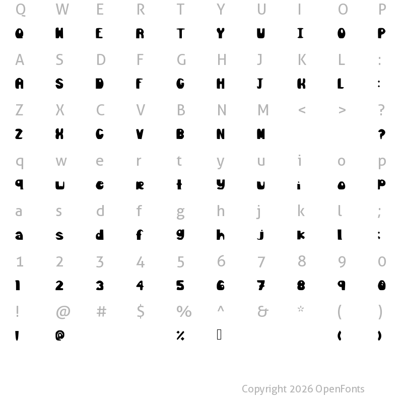 Character Map of Olive_Juice Medium