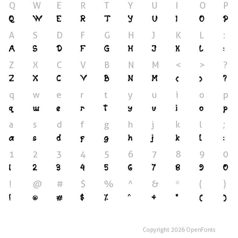 Character Map of Oliverkind Regular