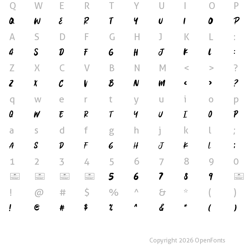Character Map of Ominous Outlaw Regular