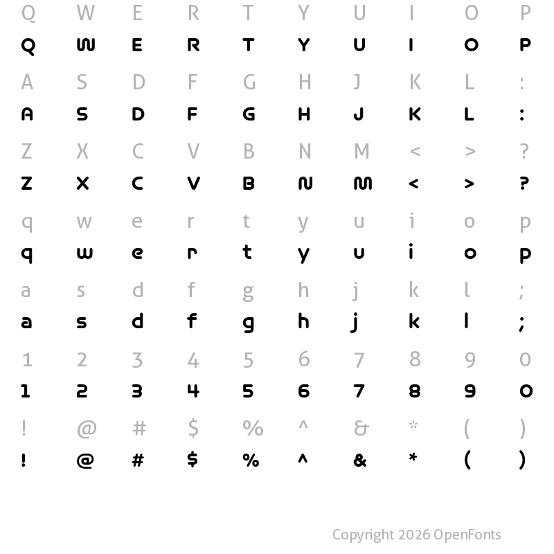 Character Map of Omnium ExtraBold