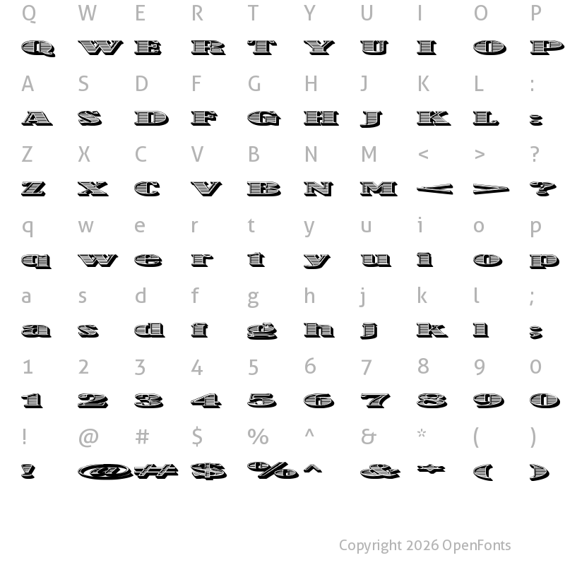 Character Map of One Dance Bold