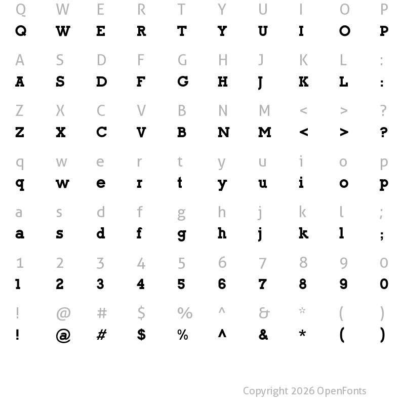 Character Map of Onefifth Black