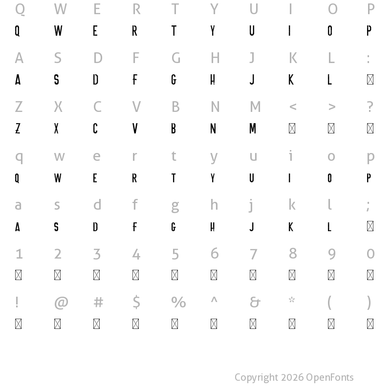Character Map of ONNIC DEMO Texture