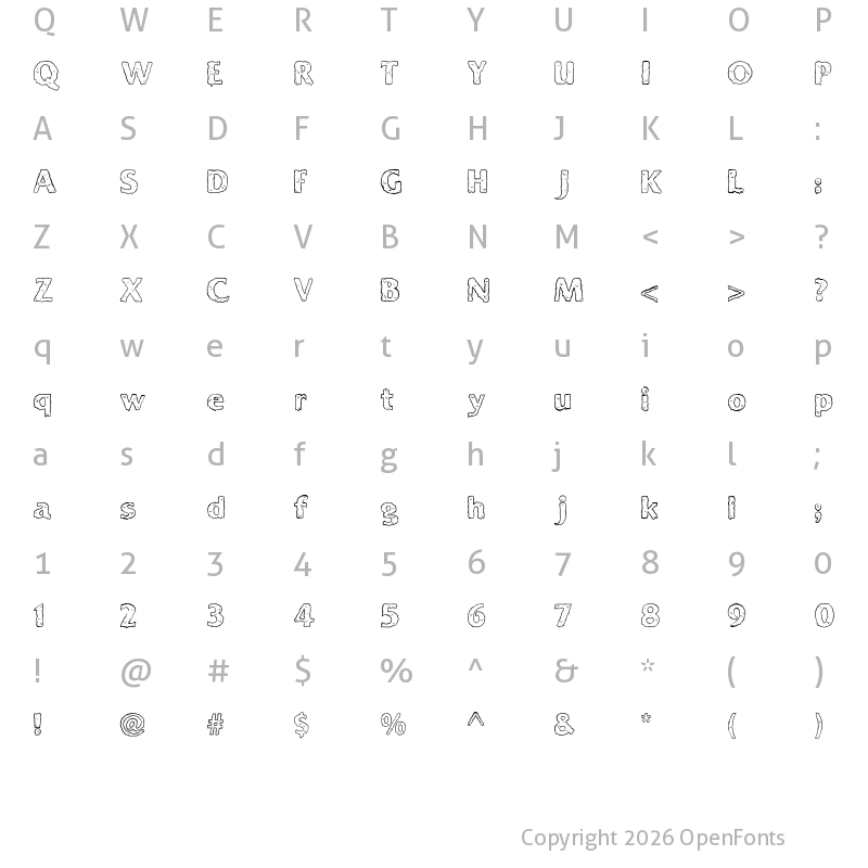 Character Map of Ooky Regular