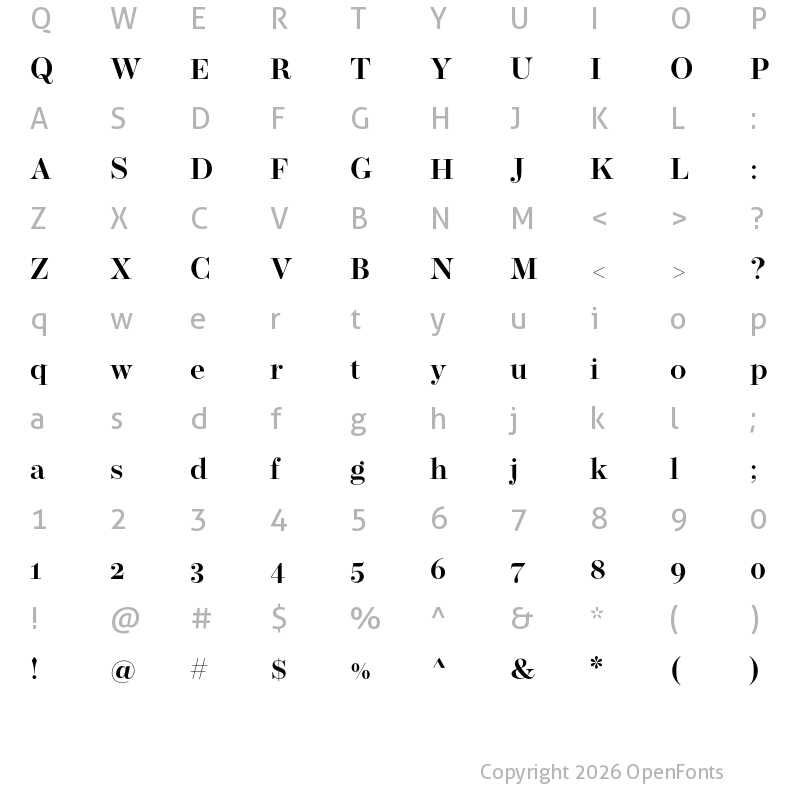 Character Map of Operetta 12 Demi Bold
