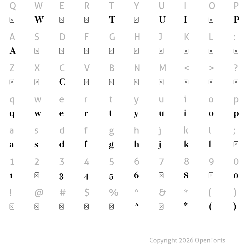 Character Map of Operetta8-DemiBold ?