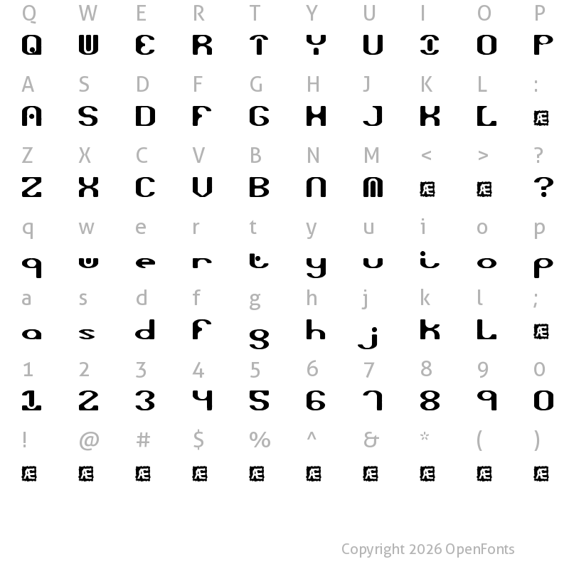 Character Map of Opiated BRK Regular