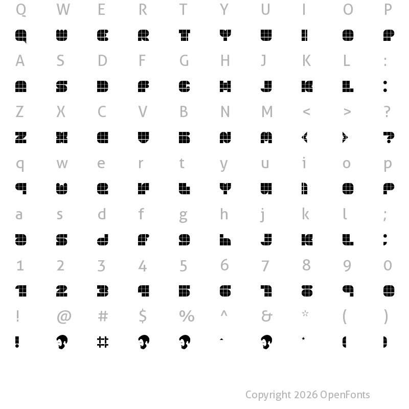 Character Map of OPN DunPeel Heat Regular
