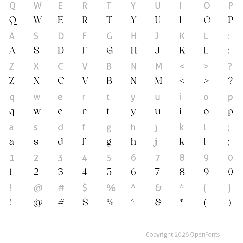 Character Map of Opsi Regular