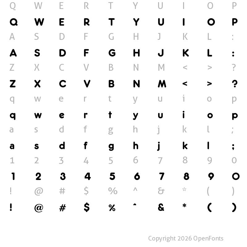 Character Map of OPTIFrankfurter-Medium Regular