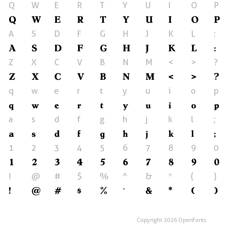 Character Map of OPTIHollandseBoldAgency Bold
