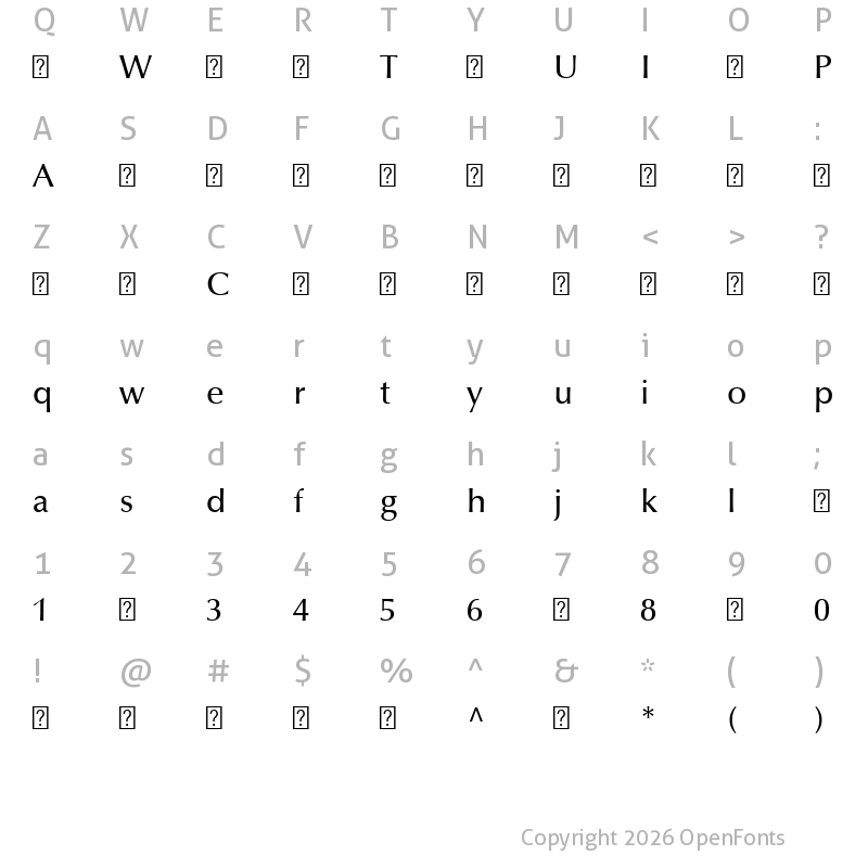 Character Map of OptimaLTPro-Medium ?