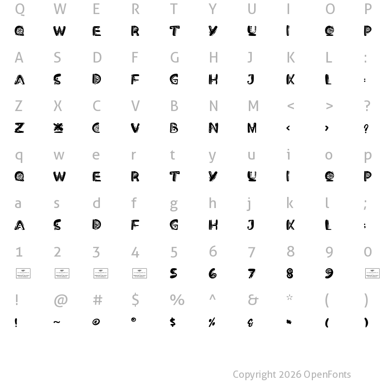 Character Map of Orange Squash Regular