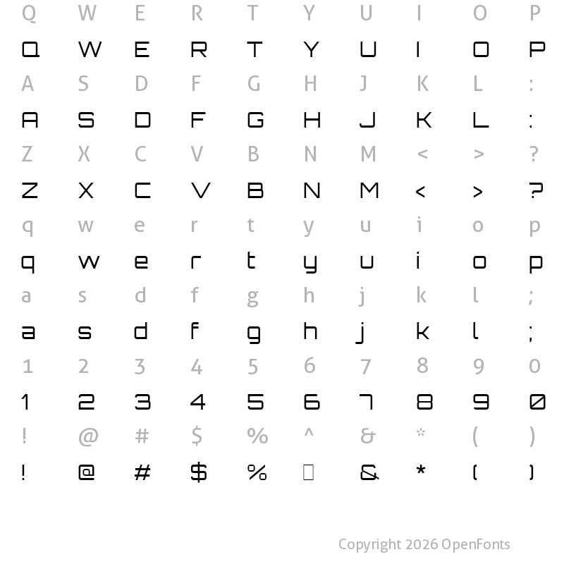 Character Map of Orbitron Regular