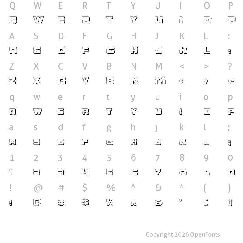 Character Map of Ore Crusher 3D Regular
