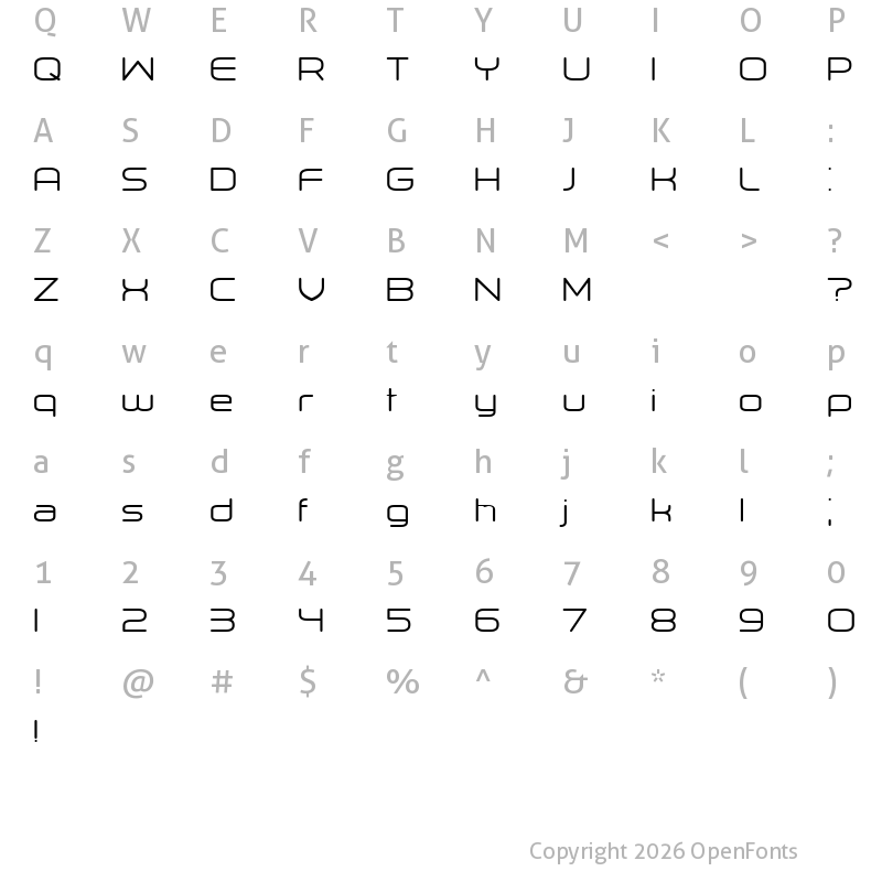 Character Map of Orenburg Regular