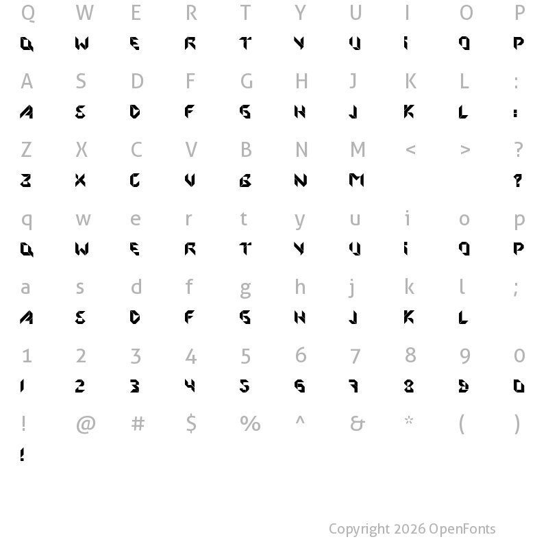 Character Map of Origami Regular