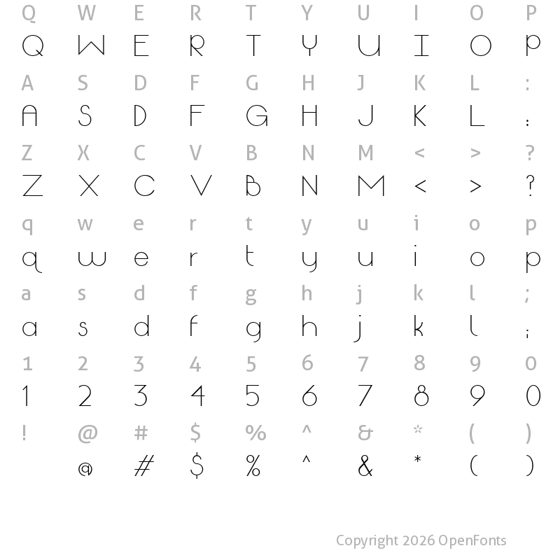 Character Map of Origin Light