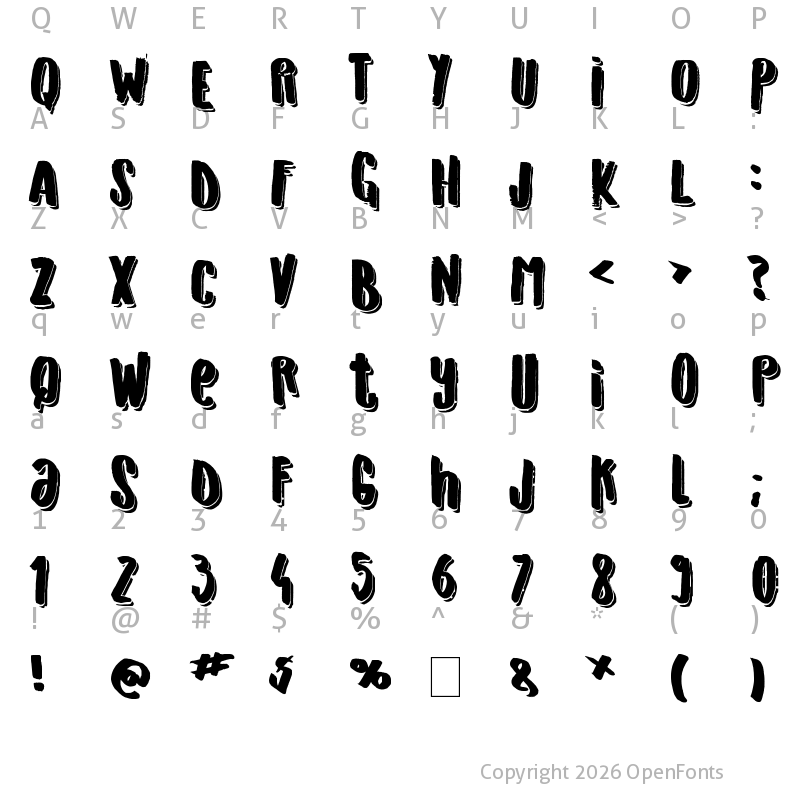 Character Map of Originals is Out Regular