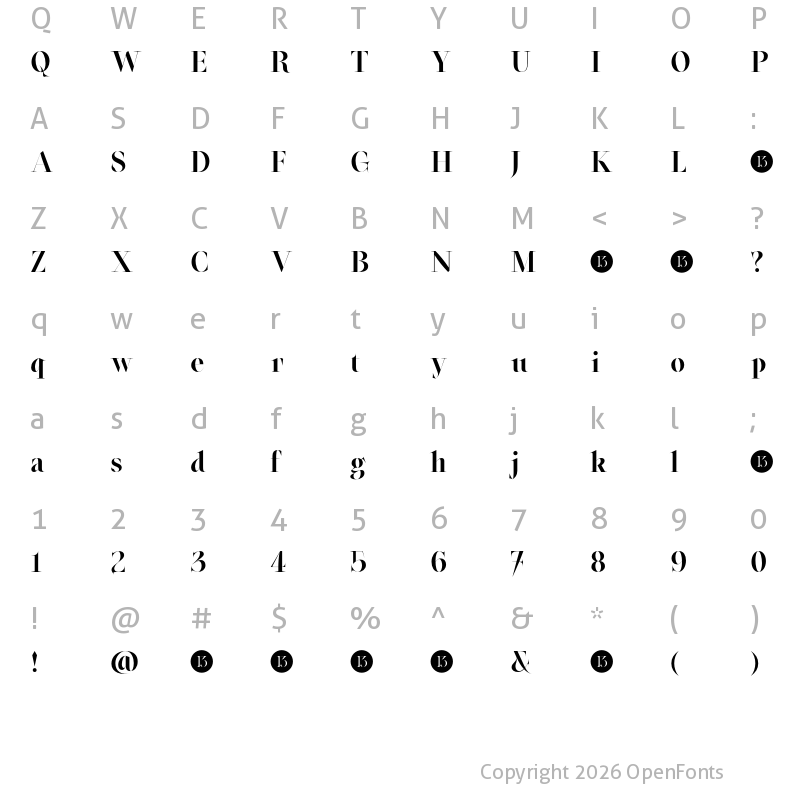 Character Map of Oroban Elegans-Trial ExtraBold