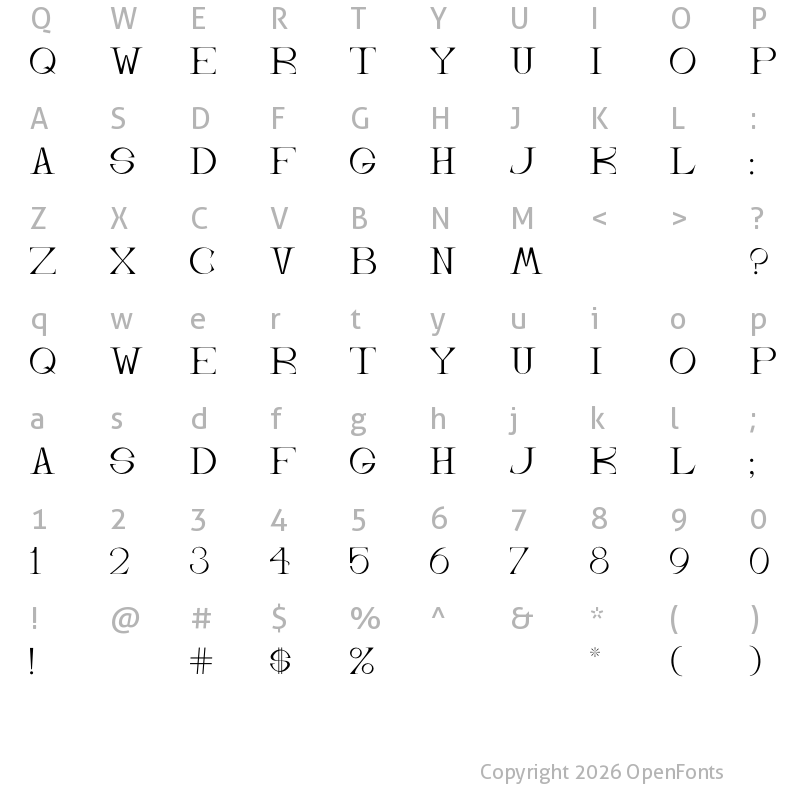Character Map of Orsay Regular