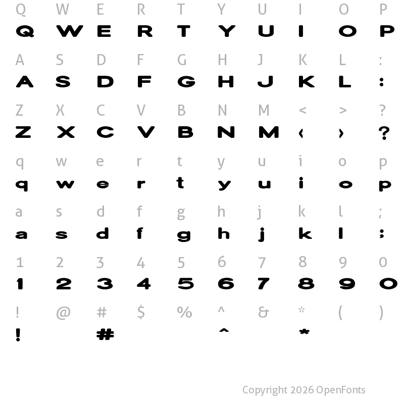 Character Map of Oscan Expanded Rounded