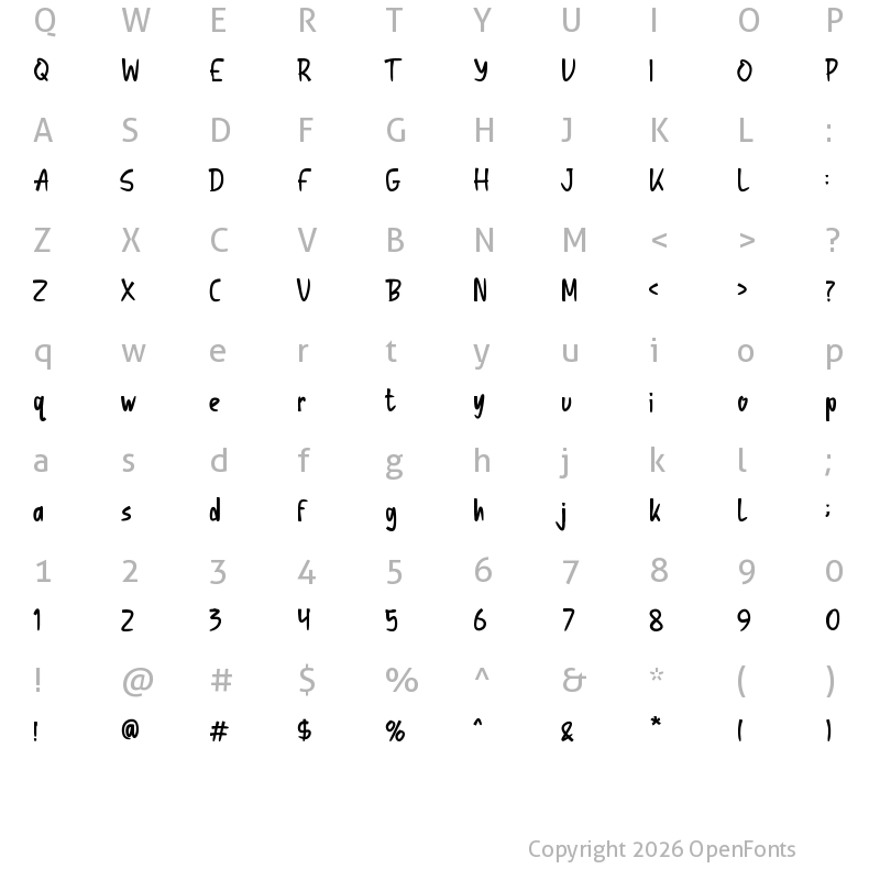 Character Map of Osnabrug Regular