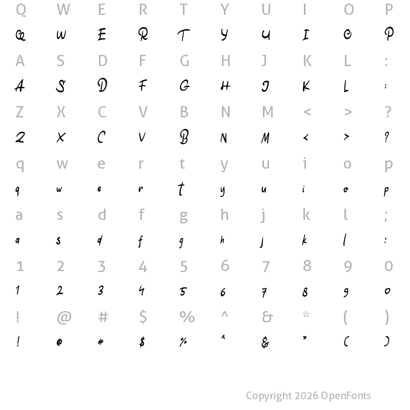 Character Map of Oston Regular