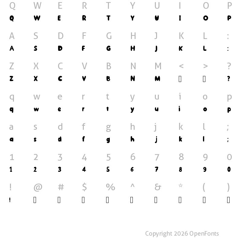 Character Map of Osuluero Shop Regular