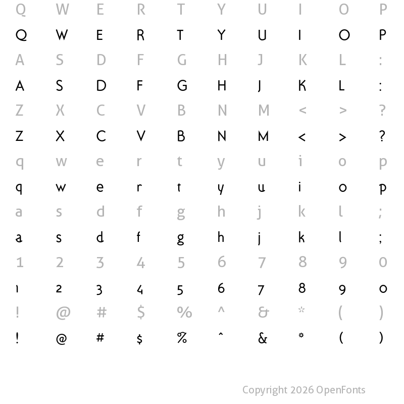 Character Map of Ottomat OT Book