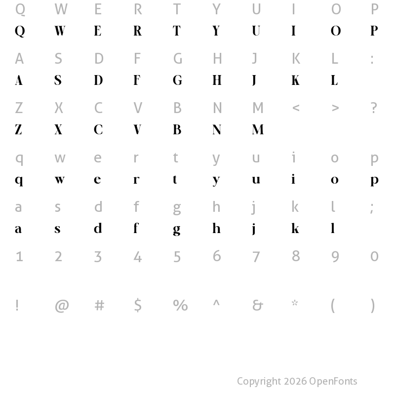 Character Map of ov cotin Extra Bold