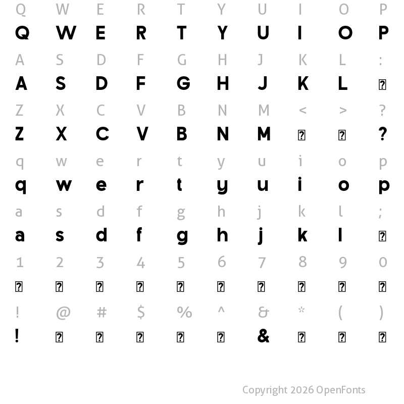 Character Map of OV Soge Extra Bold