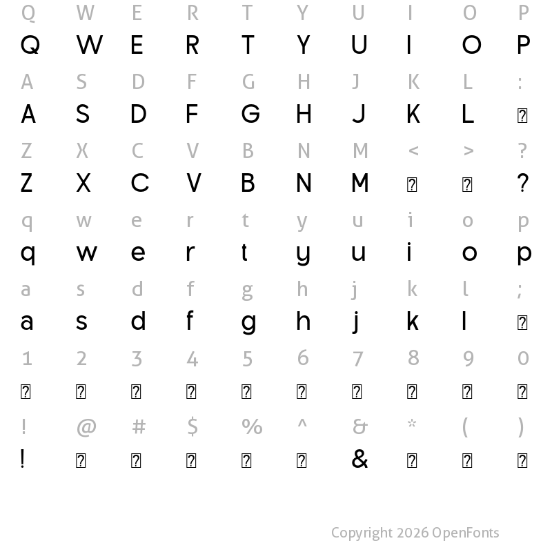 Character Map of OV Soge Medium